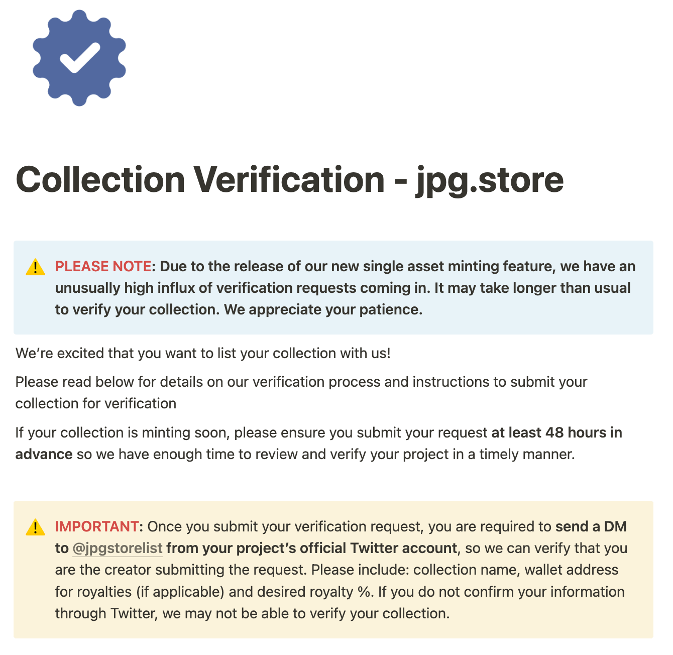 Verify NFT on JPG Store